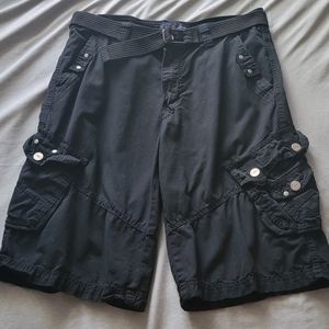 Nwot!!! Men's Across the Pond Signature Line  Black Cargo Shorts W/Belt Size 32